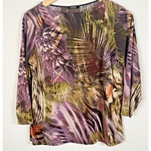 Peck & Peck Long Sleeve Top Y2K 90s Floral Forest Fairy Grunge Boho Womens L